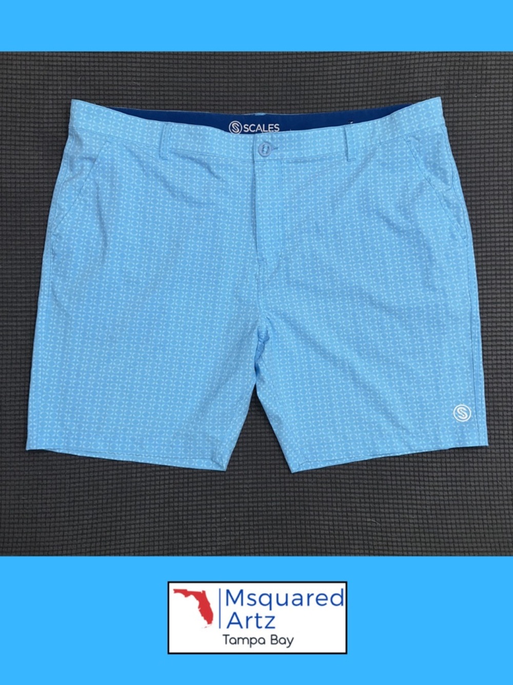 Scales Golf Shorts Mens Size 42 Blue Performance Stretch Lightweight